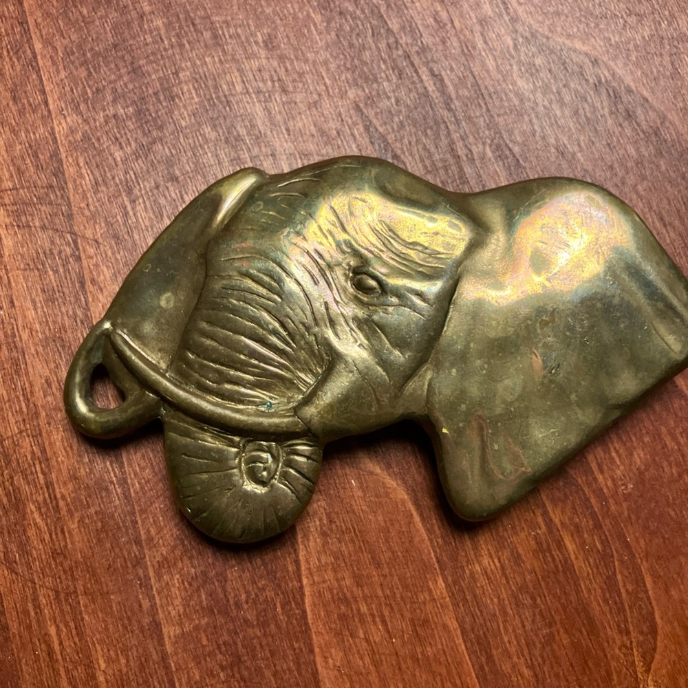Elephant Head Brass belt buckle